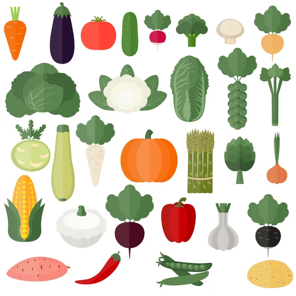 Colección de ilustraciones vectoriales verduras . — Vector de stock