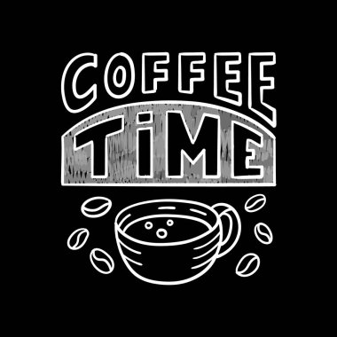 El yazması harflerle kahve zamanı. Modern kaligrafi biçimi.