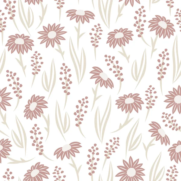 Beyaz arkaplanda vektörsüz papatya deseni.