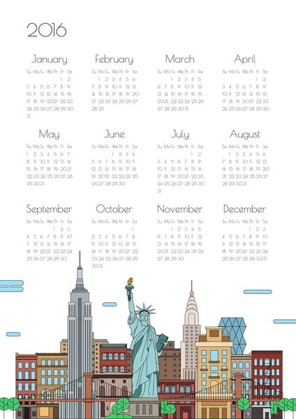 Calendário sobre fundo da cidade, vetor —  Vetores de Stock