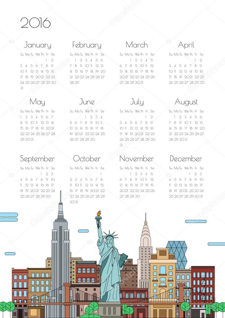 Calendar on city background, vector