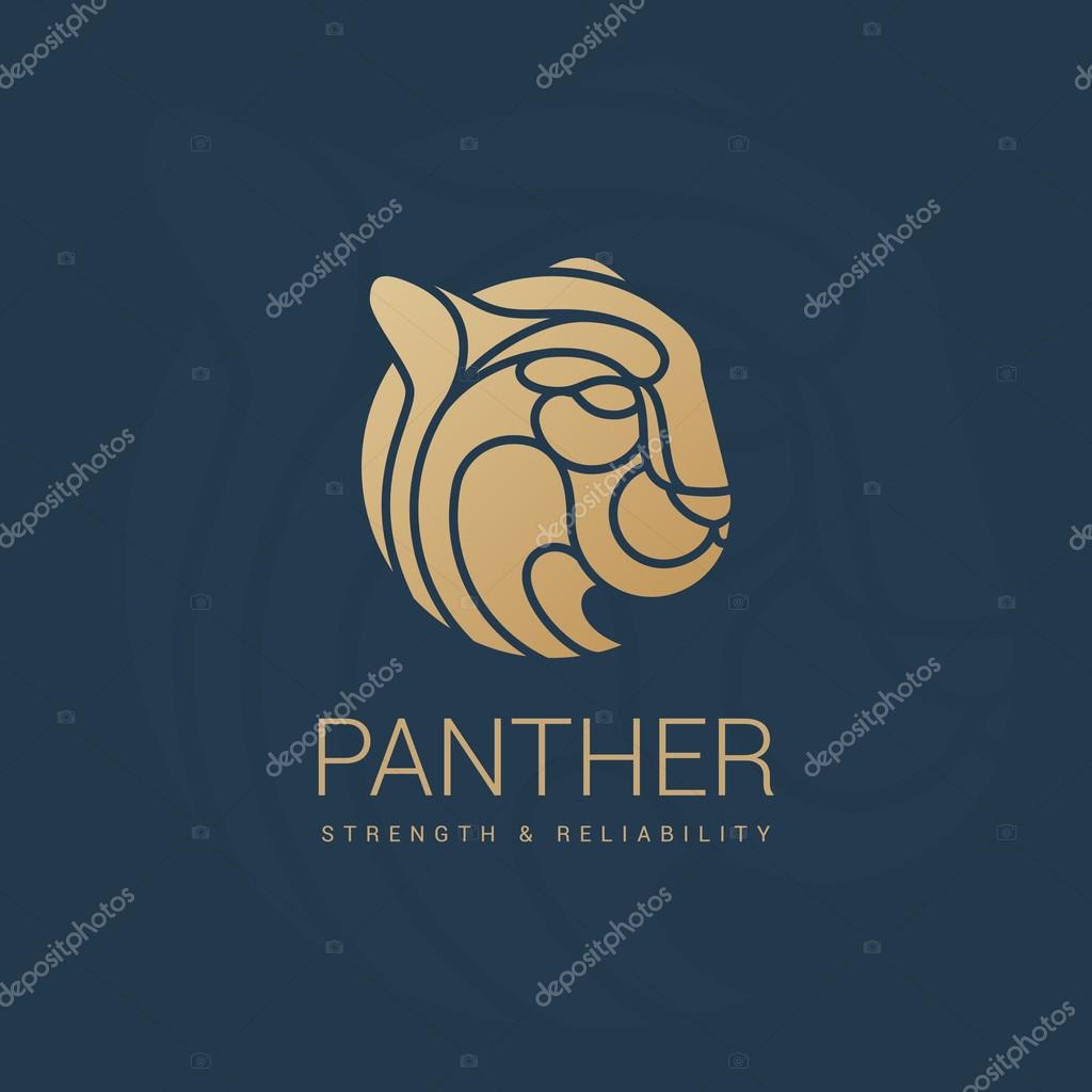 The emblem of the wild cat. Luxury business character. Pumas head to the print