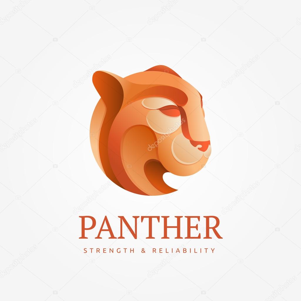 Logo puma head in an unusual gradient. Luxury logo for a prestigious company. Illustration for shirts.