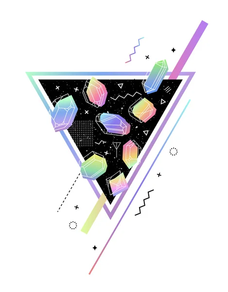 Ensemble de cristaux non linéaires — Image vectorielle