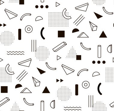 Gösterim amacıyla hipsters Memphis tarzı.