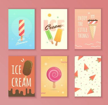 dondurma ile parlak poster