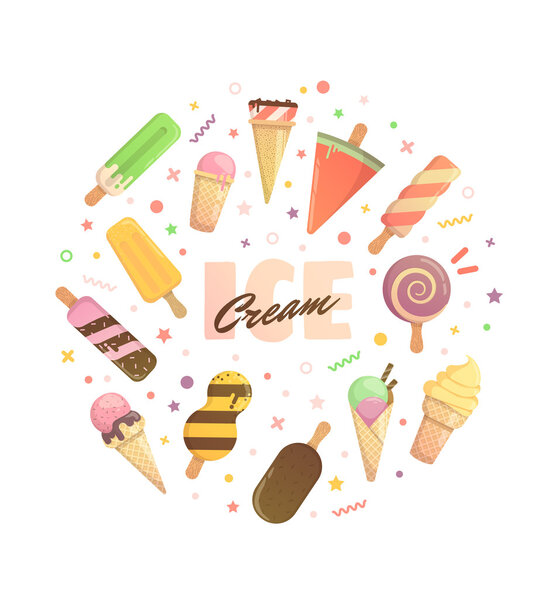 яркий постер с мороженым
