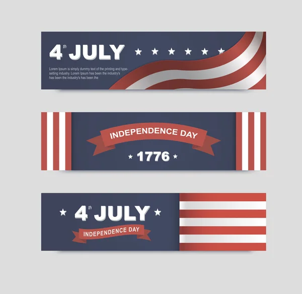 Vector banners voor Independence Day of America. — Stockvector