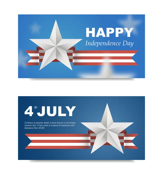 Banners met vlag voor ons Independence Day. — Stockvector