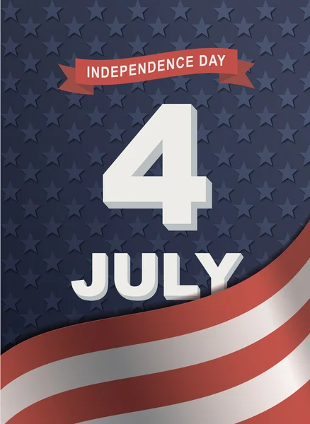 Card for America 's Independence Day 4 de julio . — Vector de stock