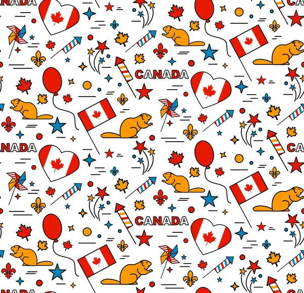 Modèle de Seamles pour la fête du Canada 1er juillet . — Image vectorielle