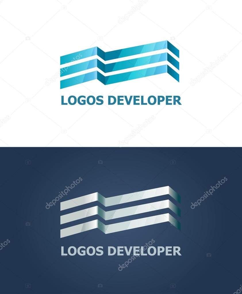 Vector logo. Sign of the construction of a modern business center. Luxury office in the city center