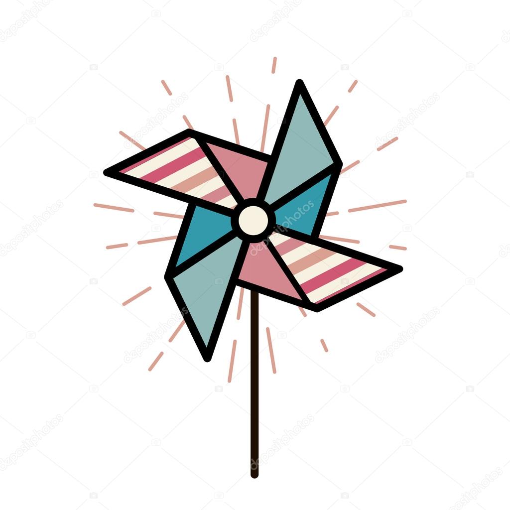 Windmill for children, soft subtle colors. Vector illustration of a toy