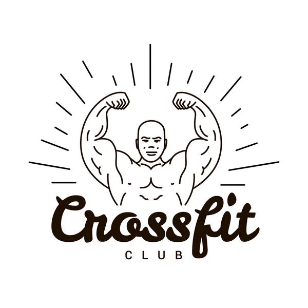 Logo crossfit vector ilustración línea — Archivo Imágenes Vectoriales