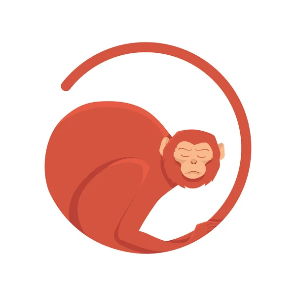 Vector illustration of fire monkey — Stock Vector