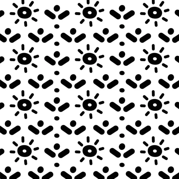 Black White Seamless Stylized Ornament Pattern — Stock Vector