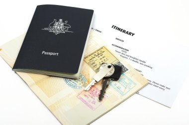 travel documents and car key