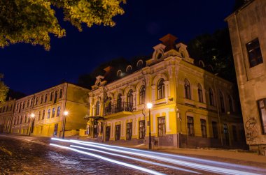 Night view to Kiev Academic Drama Theatre on Podol clipart
