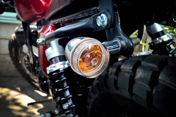 Vire Esquerda Sinal Luz Motocicleta — Fotografia de Stock