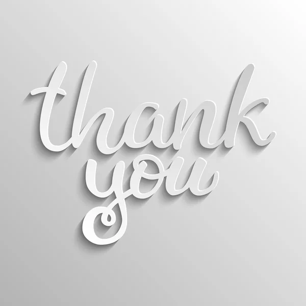 Hand drawn volume vector lettering "Thank you" on gray backgroun — Stock Vector