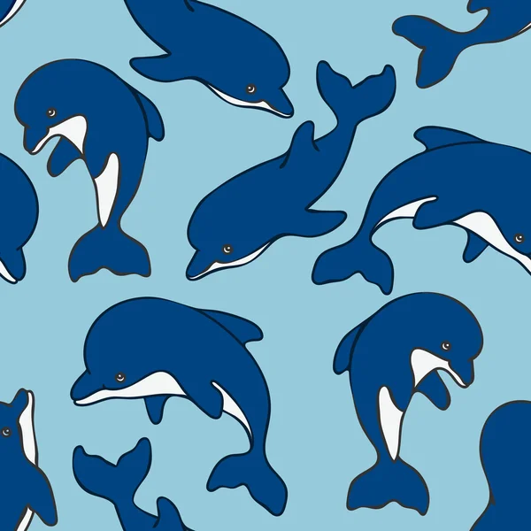 Yunuslar mavi renk ile Seamless Modeli