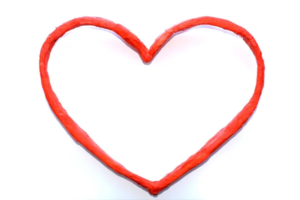 Symbol Heart Red Paper White Background Paper Heart — Stock Photo, Image