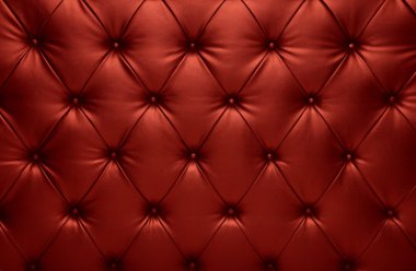 Kırmızı capitone damalı Koç deri dekorasyon