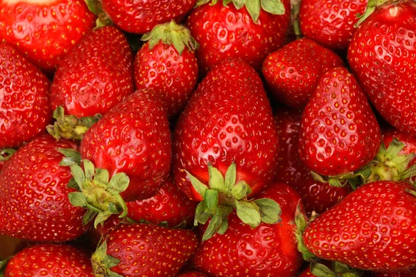 Weiche rote Erdbeeren Hintergrund Nahaufnahme — Stockfoto