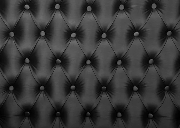 Black capitone tufted fabric upholstery texture — Stock Photo, Image