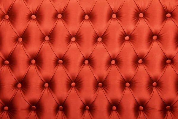 Textura de tapicería de tela copetudo capitone rojo — Foto de Stock