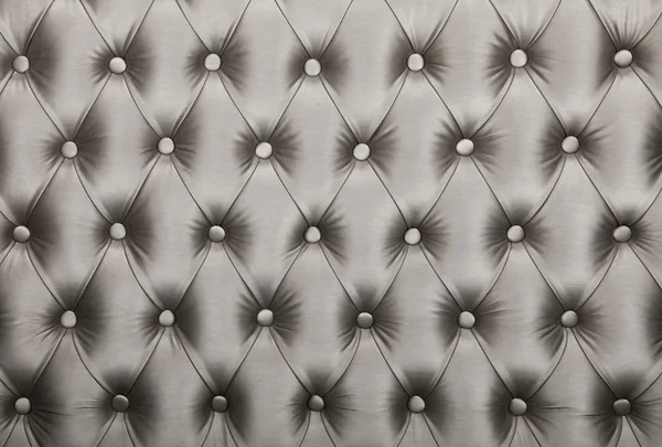 Stříbrný capitone, všívané textilie čalounění textura — Stock fotografie