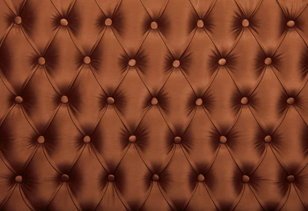 Textura de tapicería de tela con copetudo capitone marrón — Foto de Stock