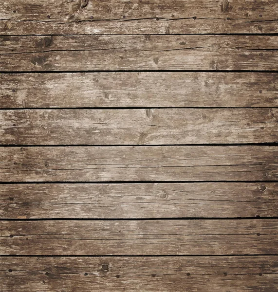 ベクトルイラスト背景テクスチャのグランジ風化ヴィンテージブラウンニット木製の板 — ストックベクタ