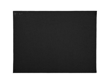 Beyaz arka planda izole edilmiş sedye ahşap çubuğundaki boş, pürüzsüz, yağlı boya tuvali kapat.