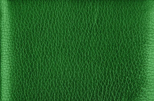Patrón Textura Fondo Grano Cuero Natural Verde Oscuro Directamente Encima — Foto de Stock