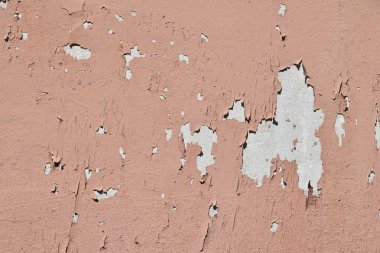 Antika pul eski boya gri beton duvardan pembe.