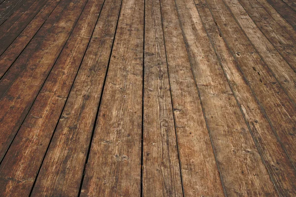 Vintage houten oppervlak met planken en lacunes in perspectief — Stockfoto
