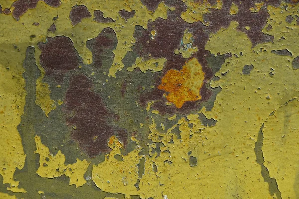 Stained rusty painted metal surface with flakes — Stock Photo, Image