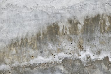 Eski beyaz ve gri boyalı beton duvar ile weatherstains