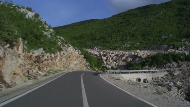 Driving through mountain winding road — Stock Video