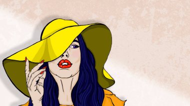 Önde gelen kızlar hafif arka planda pop sanatları çizerler.