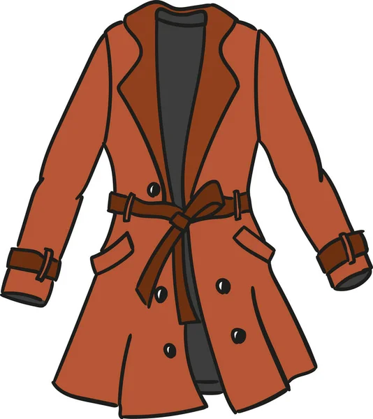 Autumn Weather Vector Illustration Coat Belt - Stok Vektor