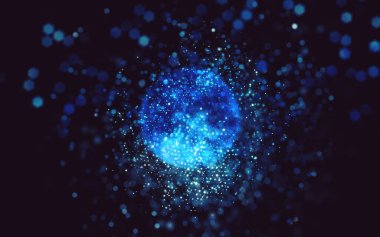 Soyut bulanık efekt mavi patlama gökada arkaplanı