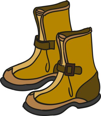 Beyaz arkaplanda izole edilmiş şık ayakkabıların renkli vektör çizimi