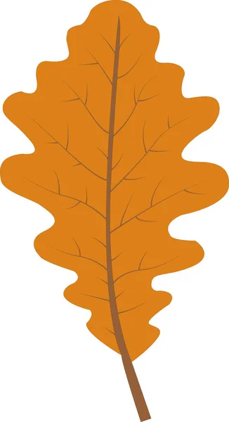 Hoja de roble naranja de dibujos animados. Decoración colorida del follaje del otoño — Archivo Imágenes Vectoriales