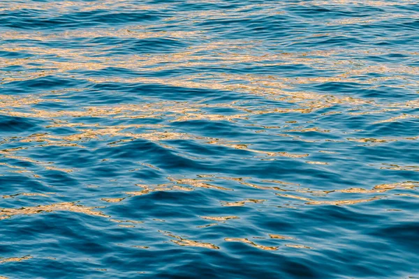 Golden Sunlight Reflected Deep Blue Sea Minimal Summer Holiday Composition — Stock Photo, Image