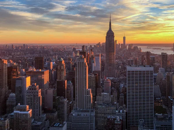 sunset in the city, orange colors giving a warm feeling of warmth