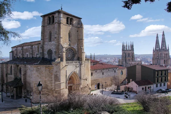 Oude Kathedraal Van Burgos Vanaf Begane Grond Gezien — Stockfoto