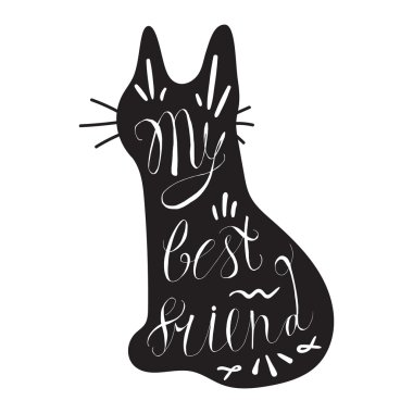 Vintage hand drawn lettering in pet clipart