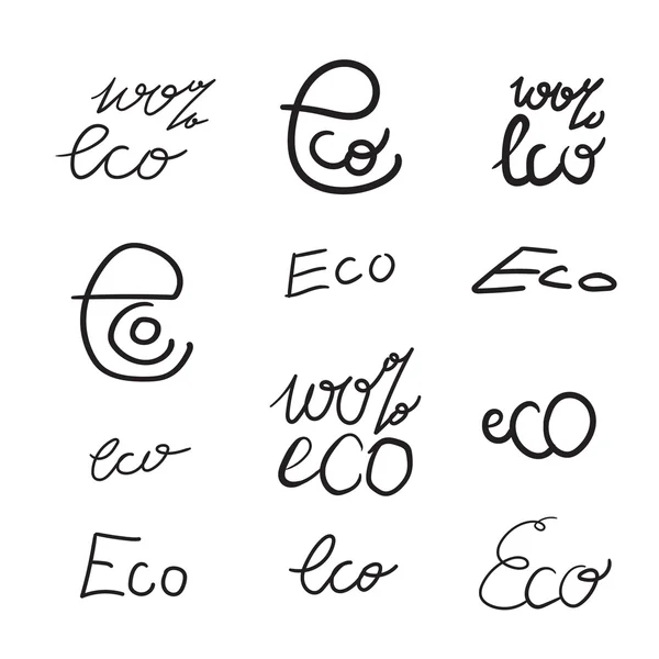 Eco Natural Lettering — Stock Vector